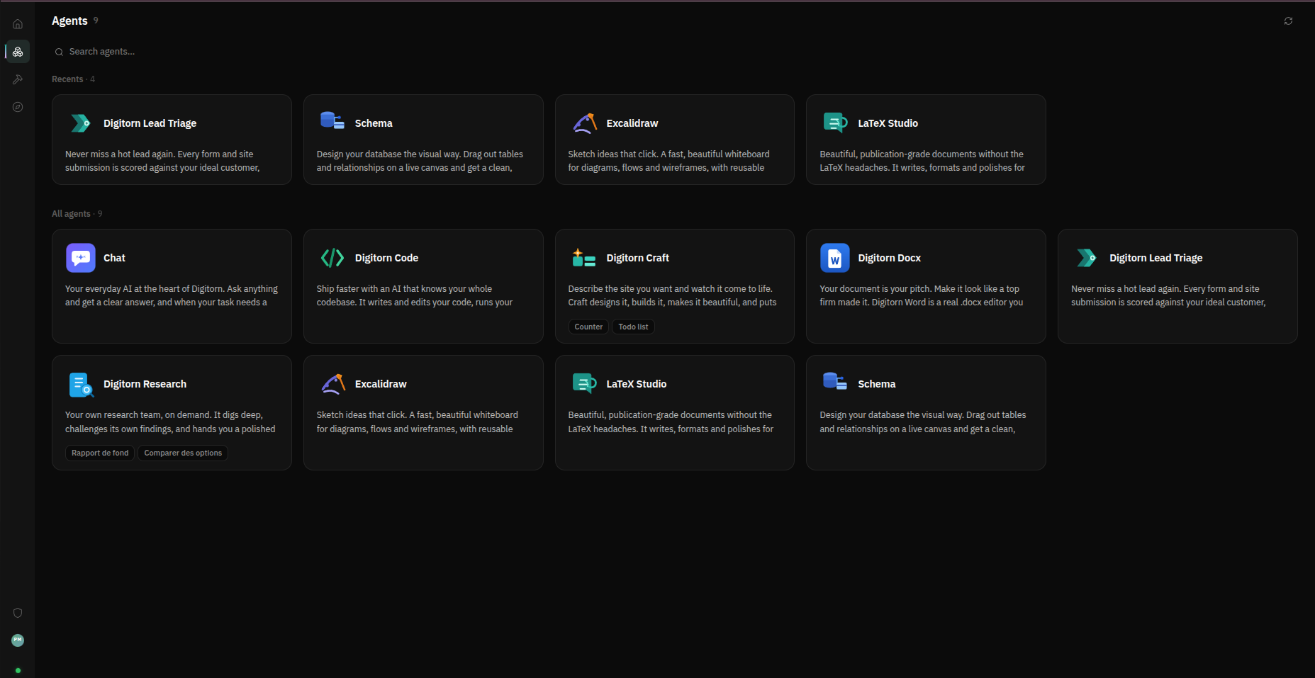 The agent library: Craft, Code, Docs, Research, Support and more
